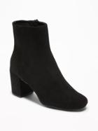 Old Navy Womens Sueded Block Heel Boots For Women Black Size 6