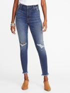 Old Navy Womens High-rise Secret-slim Raw-edge Rockstar Ankle Jeans For Women Hazle Size 0