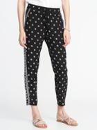 Old Navy Womens Mid-rise Printed Soft Pants For Women Black Print Size L