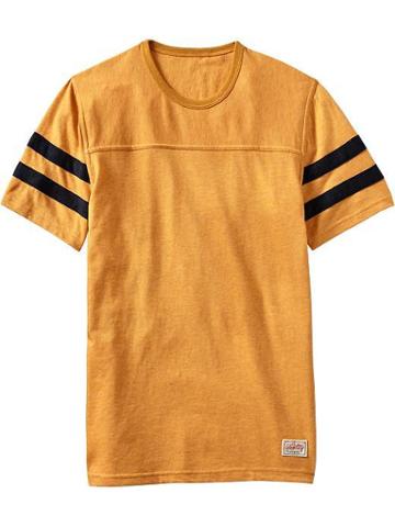 Old Navy Old Navy Mens Pieced Stripe Football Tees - Heather Yellow