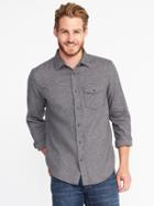 Old Navy Slim Fit Flannel Pocket Shirt For Men - Iron Will