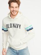 Sleeve-stripe Logo-graphic Pullover Hoodie For Men