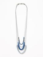 Old Navy Womens Layered-chain Bead Necklace For Women Blue Multi Size One Size