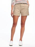 Old Navy Everyday Khaki Mid Rise Shorts For Women 5 - Rolled Oats
