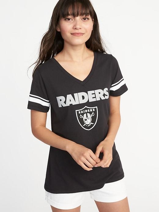 Old Navy Womens Nfl Team V-neck Tee For Women Oakland Raiders Size S