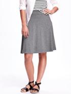 Old Navy Knee Length Jersey Circle Skirt - Heather Light Gray