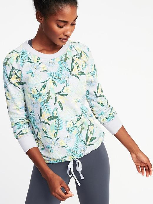 Old Navy Womens Loose-fit Raglan Sweatshirt For Women Blue Floral Size Xxl