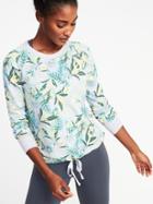 Old Navy Womens Loose-fit Raglan Sweatshirt For Women Blue Floral Size Xxl