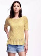 Old Navy Open Stitch Sweater For Women - Yellow Ochre