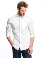 Old Navy Slim Fit Stay White Stretch Shirt For Men - New White