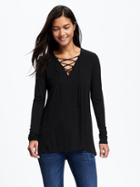 Old Navy Lace Up Swing Tee For Women - Black