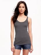 Old Navy Fitted 2 Way V Neck Tank For Women - Dark Steel