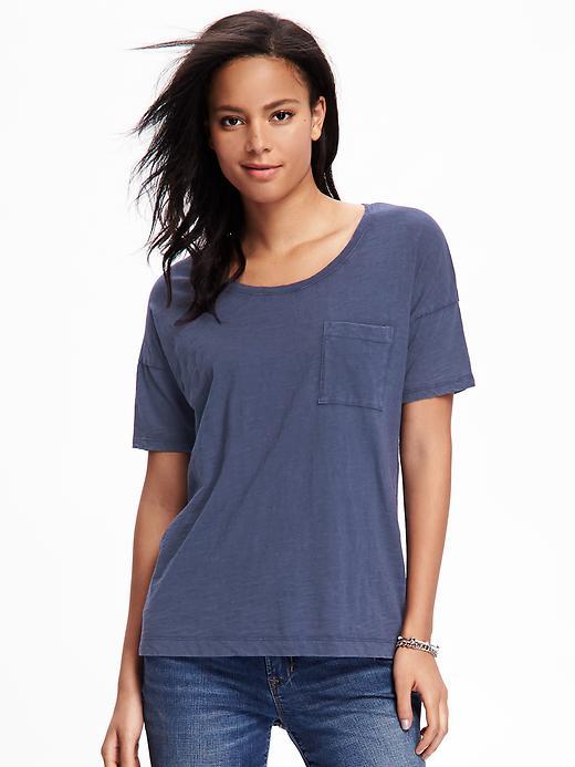Old Navy Boyfriend Scoop Tee For Women - Lost At Sea Navy