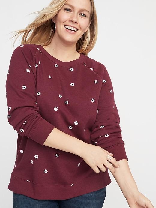 Floral-print Plus-size Sweatshirt