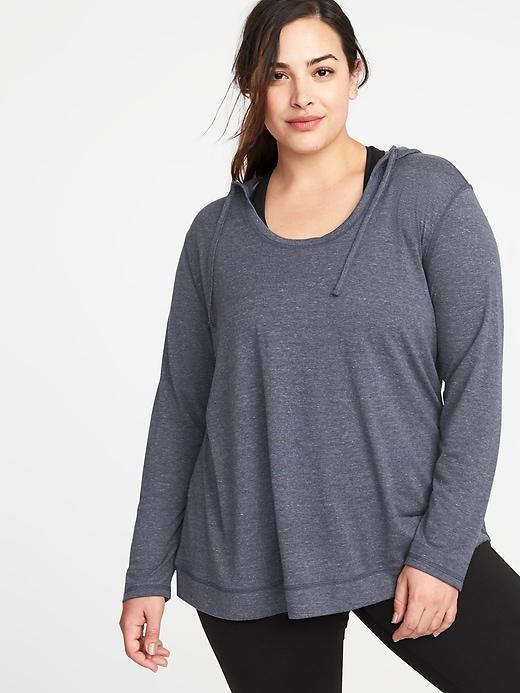Old Navy Womens Relaxed Plus-size Lightweight Hoodie Gray Size 3x