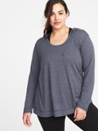Old Navy Womens Relaxed Plus-size Lightweight Hoodie Gray Size 3x