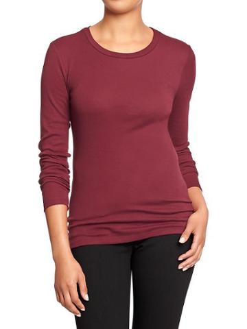 Old Navy Womens Perfect Tees - Gosh Garnet