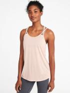 Old Navy Womens Semi-fitted Strappy Mesh-back Performance Tank For Women Pale Pink Size Xl