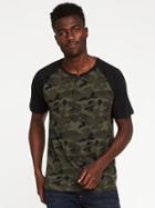 Old Navy Soft Washed Raglan Sleeve Henley For Men - Army Camo