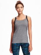 Old Navy Go Dry Performance Colorblock Strappy Tank For Women - Grey/black
