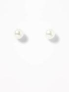 Old Navy  Faux-pearl Stud Earrings For Women Silver Size One Size
