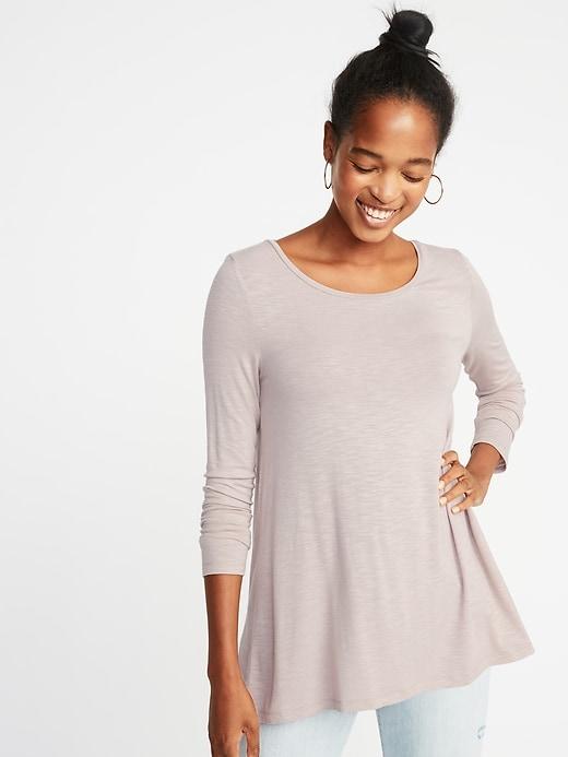 Old Navy Womens Luxe Slub-knit Swing Tee For Women Icelandic Mineral Size L