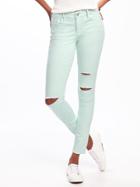 Old Navy Womens Mid-rise Rockstar Pop-color Skinny Jeans For Women Entertain Mint Size 14