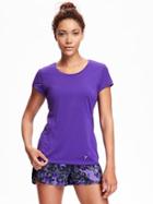 Old Navy Go Dry Short Sleeve Run Top For Women - Polly Ester Purple