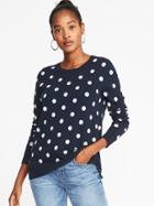 Old Navy Womens Crew-neck Sweater For Women Navy White Dot Size S
