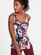 Old Navy Womens Strappy Floral-print Performance Tank For Women Warm Floral Top Size Xs