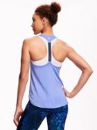 Old Navy Go Dry T Strap Tank For Women - Peri Parade Polyester