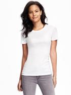 Old Navy Fitted Crew Neck Tee For Women - Bright White