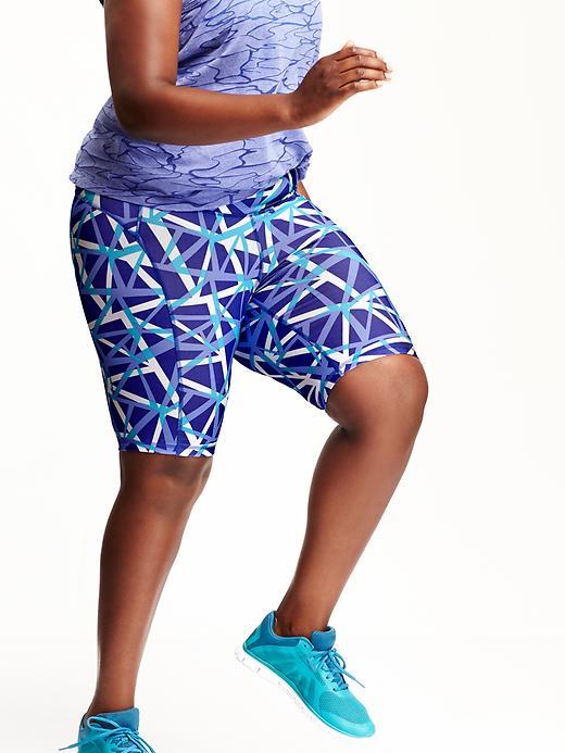 Old Navy Womens Plus Go Dry Compression Shorts 8&quot; Size 1x Plus - Multi Cool Print Btms