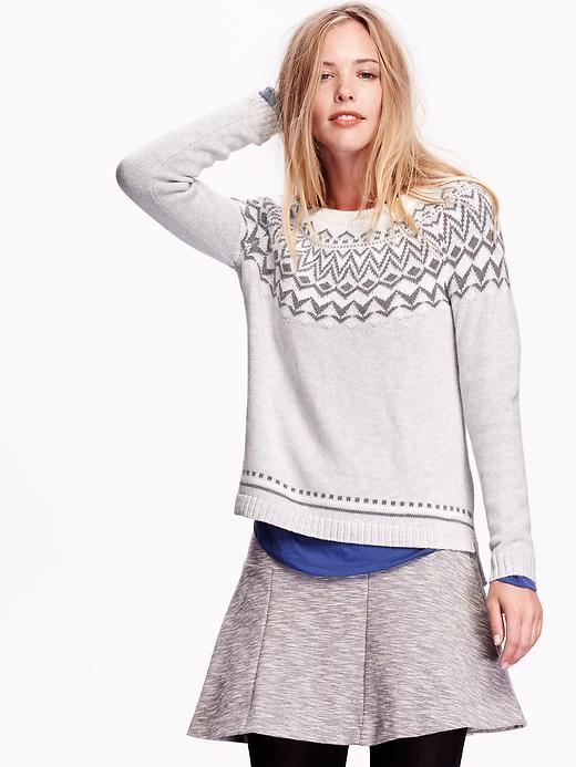 Old Navy Fair Isle Sweater Size L Tall - Neutral Fair Isle