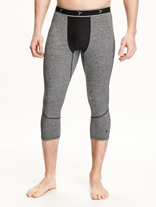 Old Navy Go Dry 3/4 Length Base Layer Tights For Men - Heather Grey