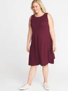 Old Navy Womens Plus-size Plush-knit Sleeveless Swing Dress Maroon Jive Size 1x