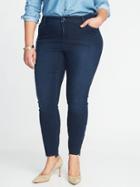 Old Navy Womens High-rise Secret-slim Plus-size Step-hem Rockstar Jeans Dark Wash Size 20