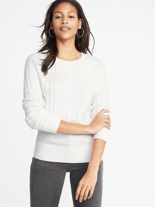 Old Navy Womens Rib-knit Sweater For Women Winter White Size L
