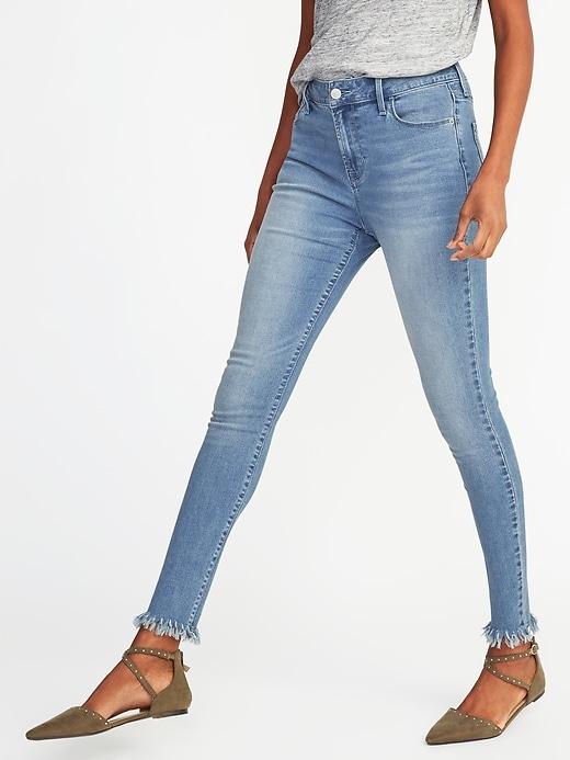 High-rise Raw-edge Rockstar Jeans For Women