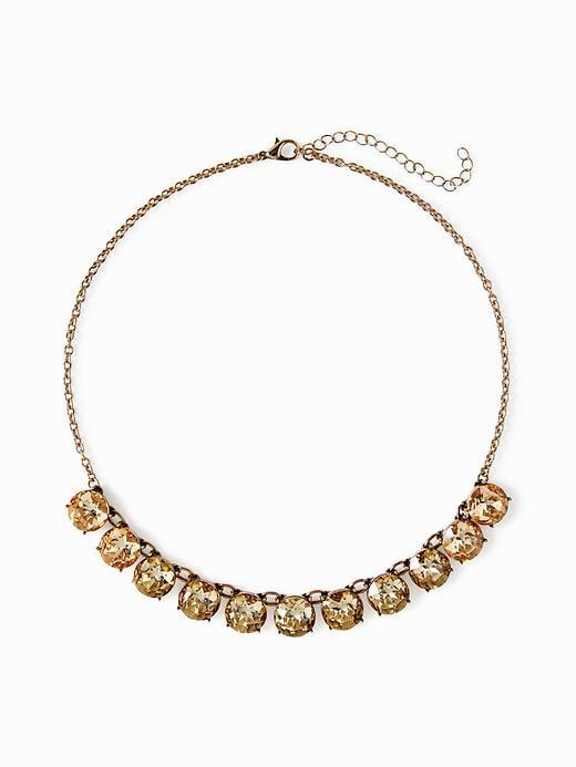 Old Navy Crystal Cluster Statement Necklace For Women - Mustard