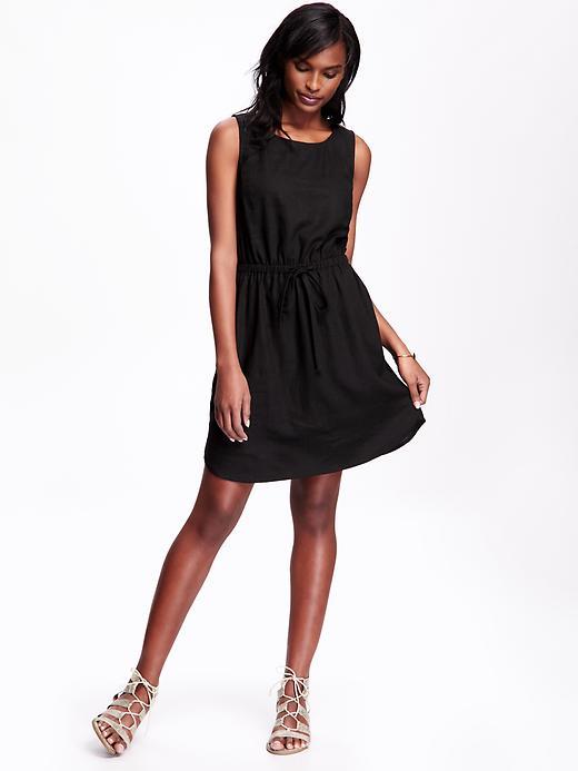 Old Navy Linen Blend Shift For Women - Black