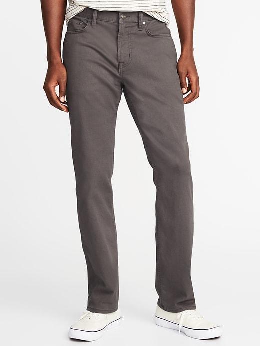 Old Navy Mens Straight Built-in Tough All-temp Five-pocket Pants For Men Willow Bark Size 30w