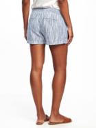 Old Navy Linen Blend Soft Shorts For Women - Neutral