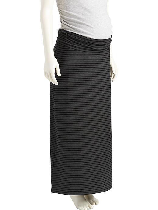 Old Navy Striped Full Panel Maxi Skirt Size L - Black Stripe Bottom