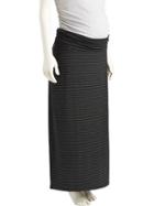 Old Navy Striped Full Panel Maxi Skirt Size L - Black Stripe Bottom