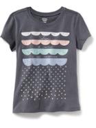 Old Navy Crew Neck Graphic Tee - Rain Cloud