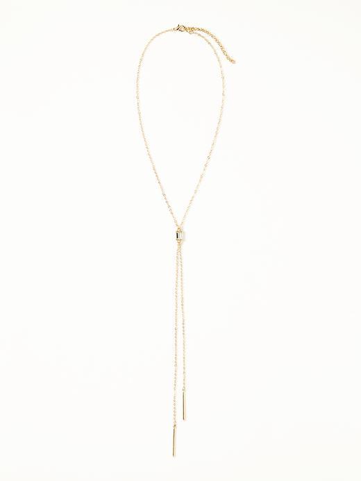 Old Navy Crystal Lariat Necklace For Women - Gold
