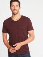 Old Navy Mens Soft-washed Printed Perfect-fit V-neck Tee For Men Christmas Cars Size M