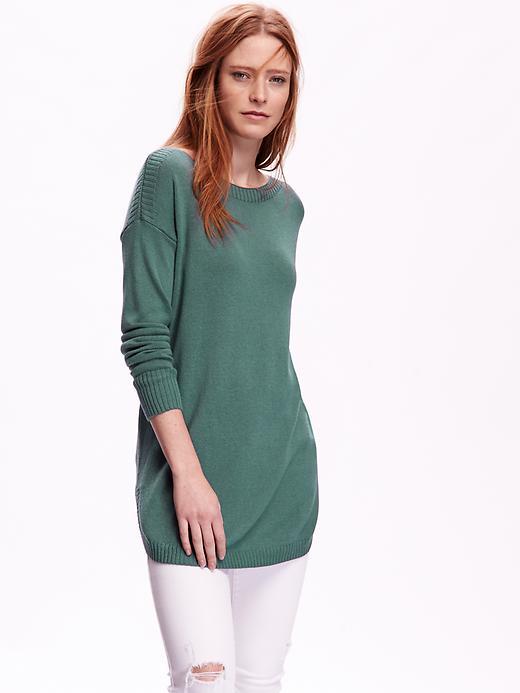 Old Navy Curved Hem Pullover Sweater Size L - Dark Forest Heather