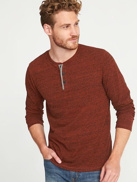 Old Navy Mens Soft-washed Slub-knit Henley For Men Rusty Orange Size L